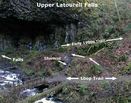 A century-old trail climbs the west slope at Upper Latourell Falls