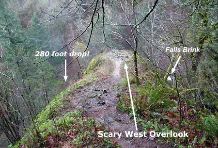 The west overlook from the trail… yikes!