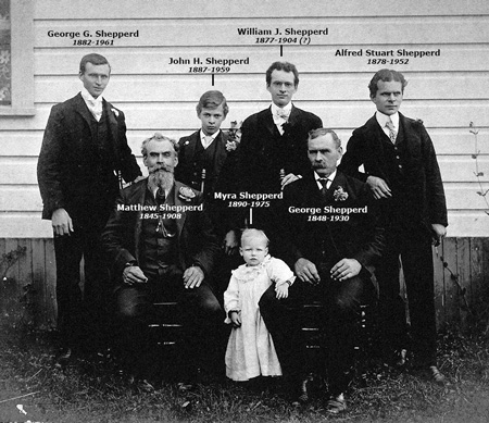 Annotated George Shepperd family photo, circa 1895