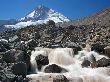 Eliot Branch and Mount Hood before the 2006 washout
